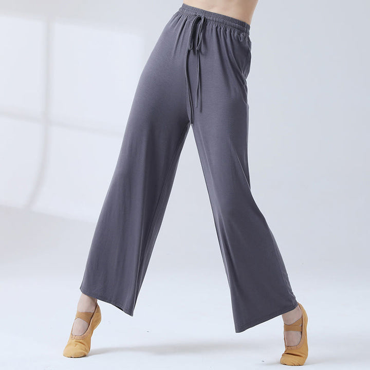 Buddha Stones Loose Modal Drawstring Wide Leg Pants For Yoga Dance - Slategray - US12，UK/AU16，EU44 (3XL) - image 22