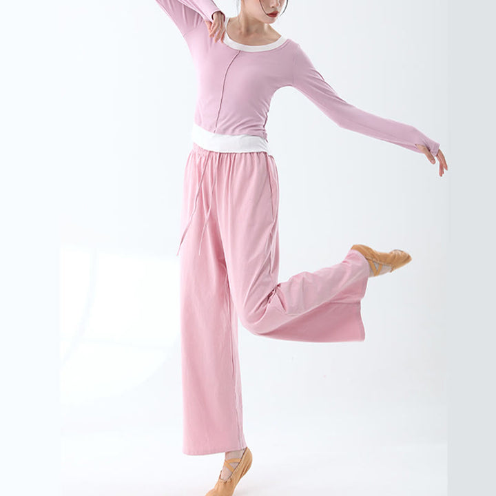 Buddha Stones Loose Cotton Drawstring Wide Leg Pants For Yoga Dance With Pockets - image 11