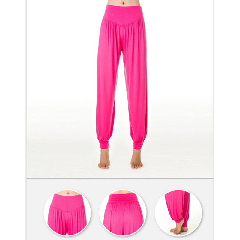 Buddha Stones Solid Color Yoga Dance Long Harem Pants - image 20