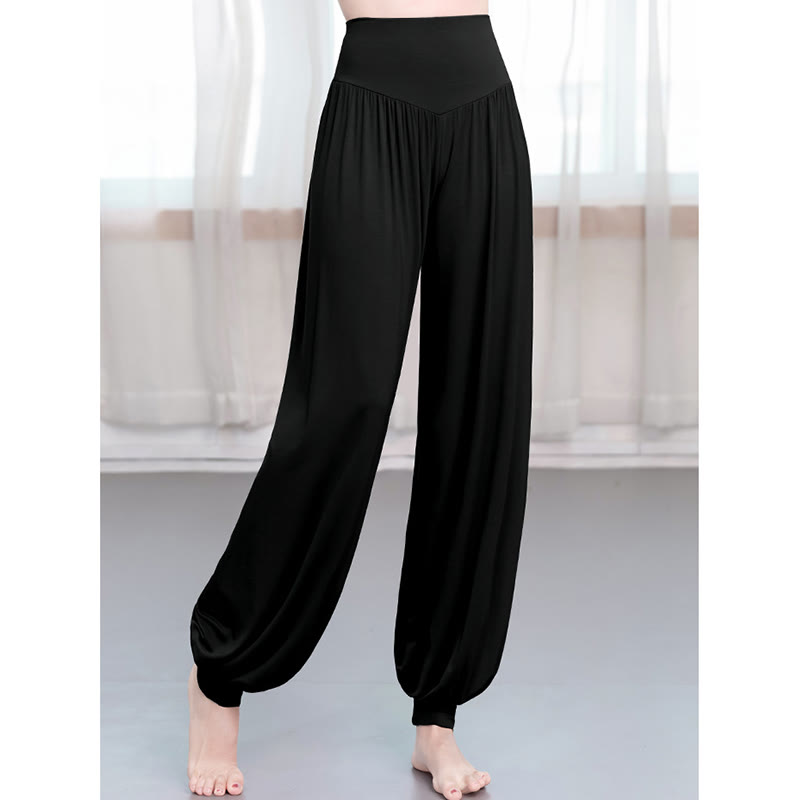 Buddha Stones Plain Color Loose Modal Yoga Dance Harem Pants - image 1