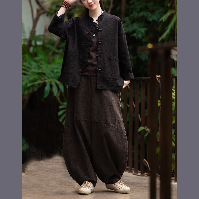 Buddha Stones Frog-Button Shirt Zen Meditation Top Clothing Cotton Linen Jacket - image 20