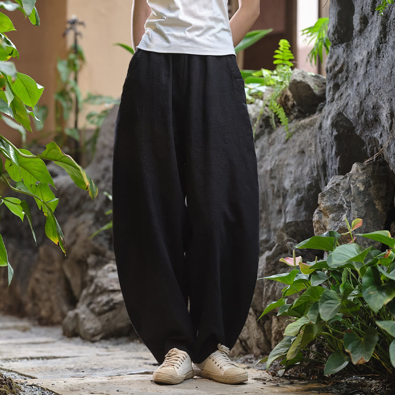 Buddha Stones Solid Color Loose Yoga Harem Pants With Pockets - Black，US2-8/10，UK/AU6-12/14，EU34-40/42 (F) - image 44