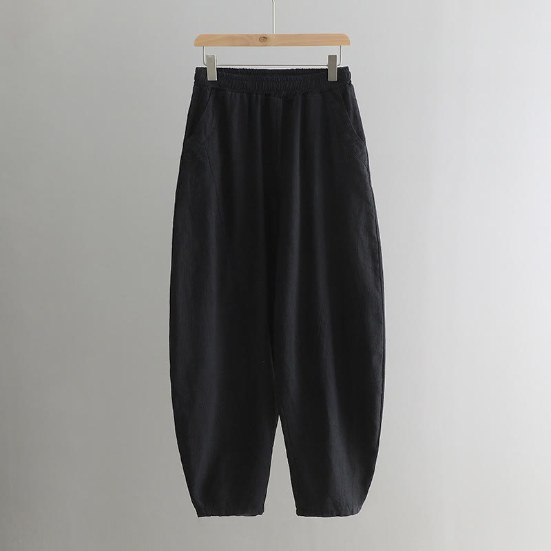 Buddha Stones Solid Color Loose Yoga Harem Pants With Pockets - image 48