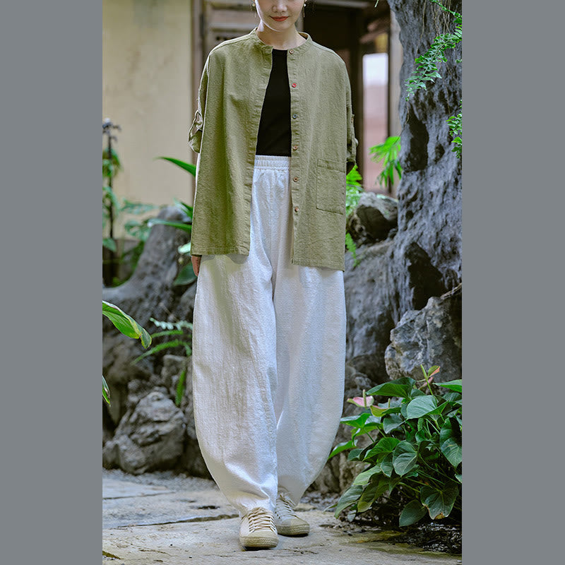 Buddha Stones Solid Color Loose Yoga Harem Pants With Pockets - image 27
