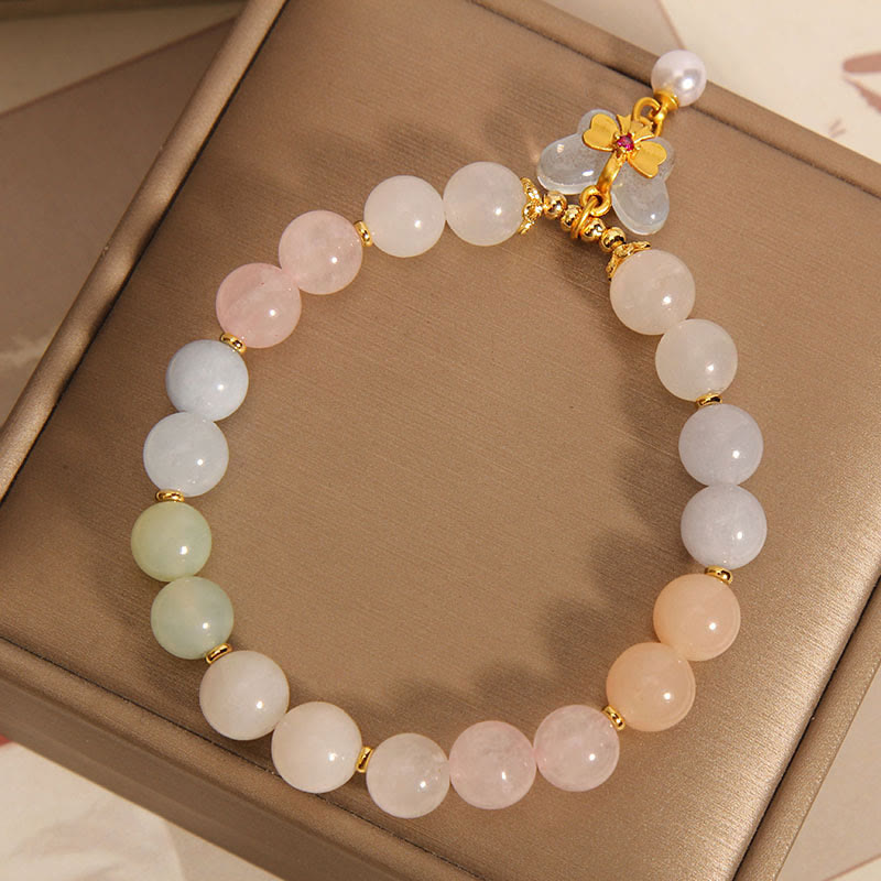 Buddha Stones Natural Morganite Confidence Butterfly Charm Bracelet - image 3