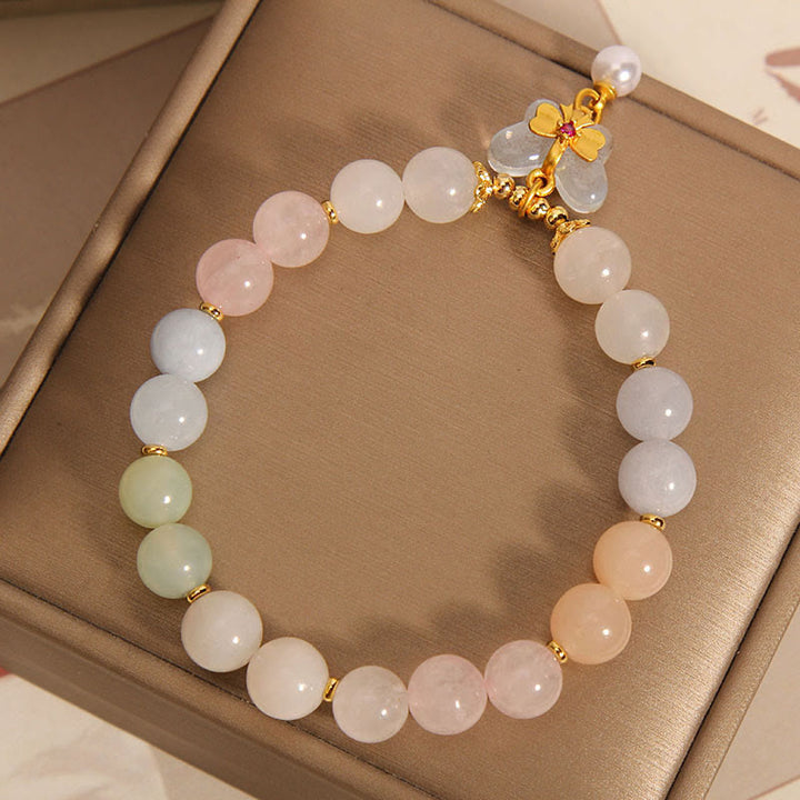 Buddha Stones Natural Morganite Confidence Butterfly Charm Bracelet - image 3