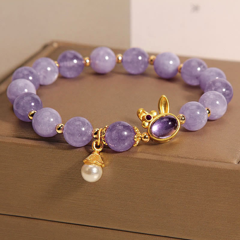 Buddha Stones Natural Purple Quartzite Rabbit Happiness Bracelet - image 6