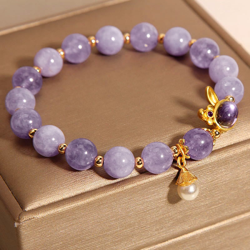 Buddha Stones Natural Purple Quartzite Rabbit Happiness Bracelet - image 4