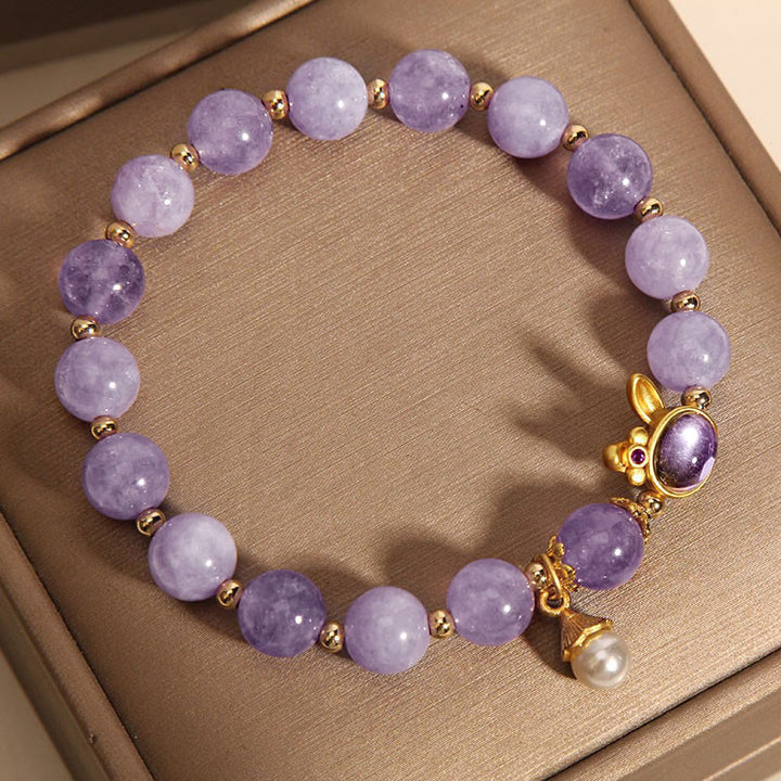Buddha Stones Natural Purple Quartzite Rabbit Happiness Bracelet - image 8