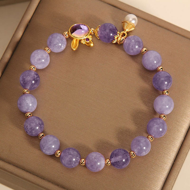 Buddha Stones Natural Purple Quartzite Rabbit Happiness Bracelet - image 3