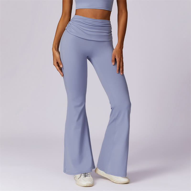 Buddha Stones Sleeveless Backless Strap Tank Top Bra Flared Pants Sports Fitness Yoga - LightSteelBlue - Pants - US8-10，UK/AU12-14，EU40-42 (XL) - image 18