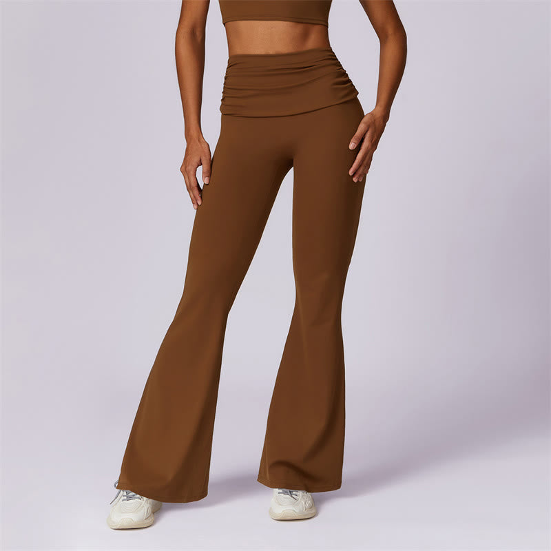 Buddha Stones Sleeveless Backless Strap Tank Top Bra Flared Pants Sports Fitness Yoga - Brown - Pants - US8-10，UK/AU12-14，EU40-42 (XL) - image 69