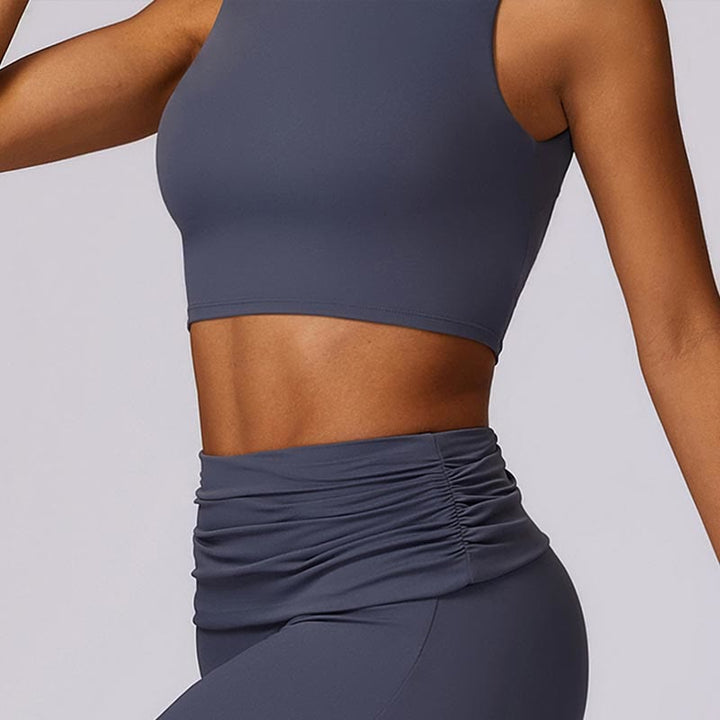 Buddha Stones Sleeveless Backless Strap Tank Top Bra Flared Pants Sports Fitness Yoga - image 43