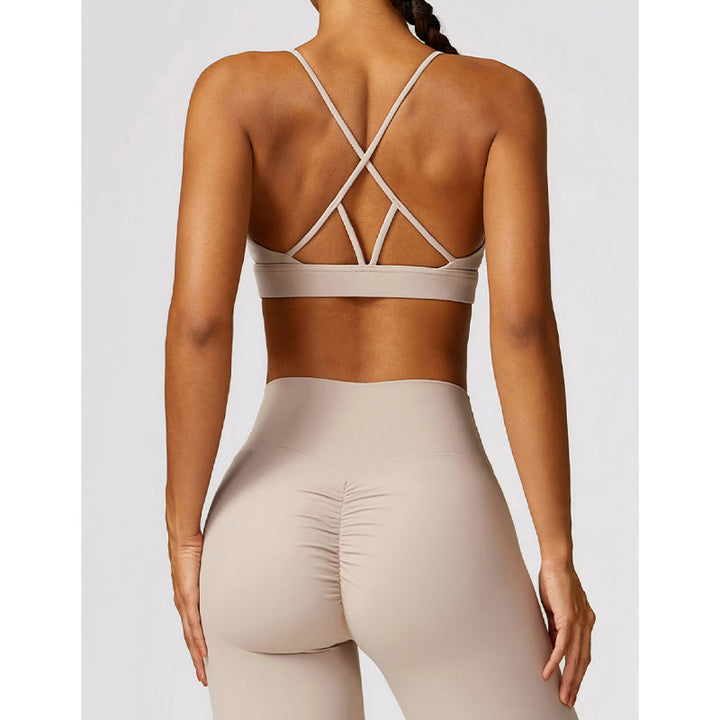 Buddha Stones Gym Sports Yoga Backless Bra Crop Tank Top Breathable Shorts - image 30