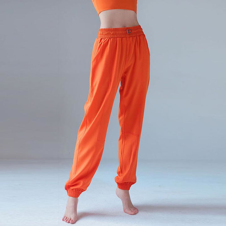 Buddha Stones High Waist Fitness Yoga Sports Jogger Track Pants With Pockets Sweatpants - Orange - US8-10，UK/AU12-14，EU40-42 (XL) - image 0