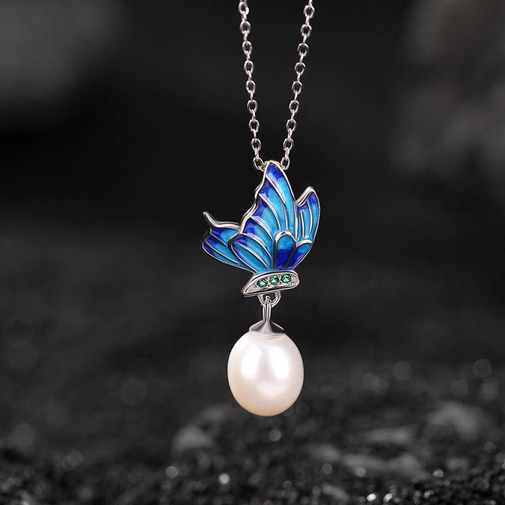Buddha Stones 925 Sterling Silver Pearl Butterfly Healing Necklace Pendant Earrings Ring - image 2