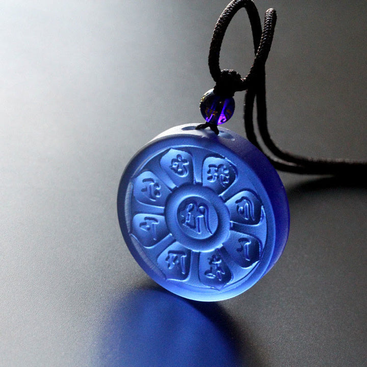 Buddha Stones Liuli Manjusri Lotus Enlightenment Necklace - image 2