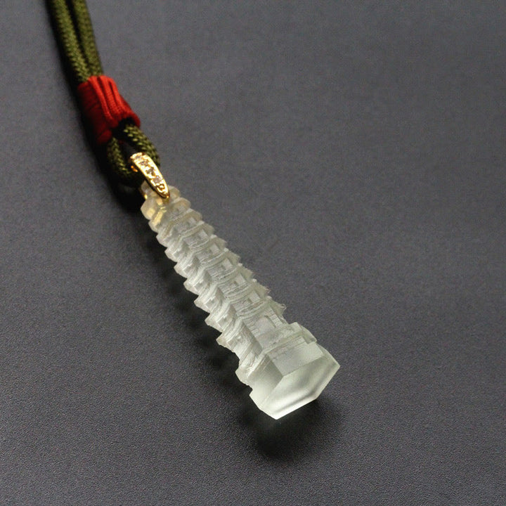Buddha Stones Liuli Ancient Pagoda Wisdom Necklace - image 8