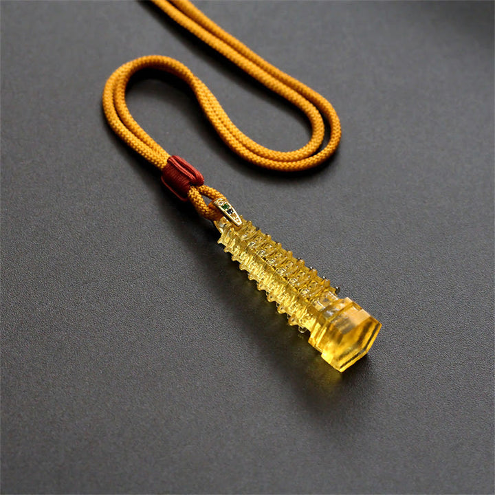 Buddha Stones Liuli Ancient Pagoda Wisdom Necklace - image 17