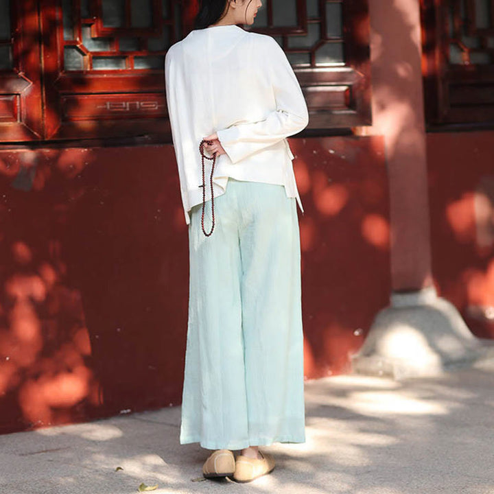 Buddha Stones Long Sleeve Jacket Shirt Top Wide Leg Pants Zen Tai Chi Yoga Meditation Clothing - image 14