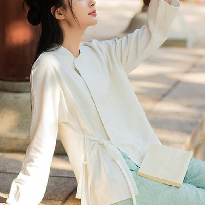Buddha Stones Long Sleeve Jacket Shirt Top Wide Leg Pants Zen Tai Chi Yoga Meditation Clothing - image 4