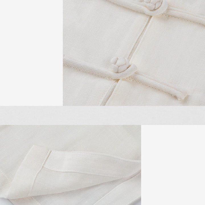 Buddha Stones Solid Color Frog-Button Meditation Prayer Spiritual Zen Tai Chi Qigong Practice Unisex Clothing Set - image 16