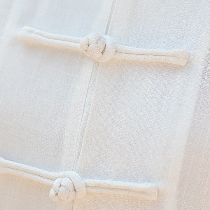 Buddha Stones Solid Color Frog-Button Meditation Prayer Spiritual Zen Tai Chi Qigong Practice Unisex Clothing Set - image 17