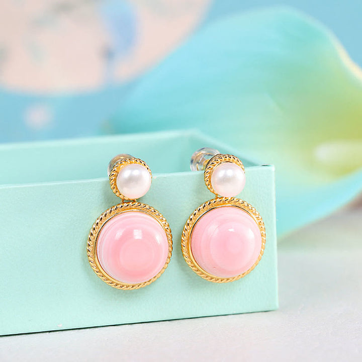 Buddha Stones 925 Sterling Silver Queen Conch Shell Pearl Luck Blessing Earrings Necklace Pendant Jewelry Set - Earrings - image 8