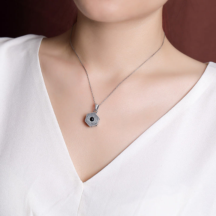 Buddha Stones 990 Sterling Silver Tibetan Om Mani Padme Hum Lotus Love Projection Necklace Pendant - image 7