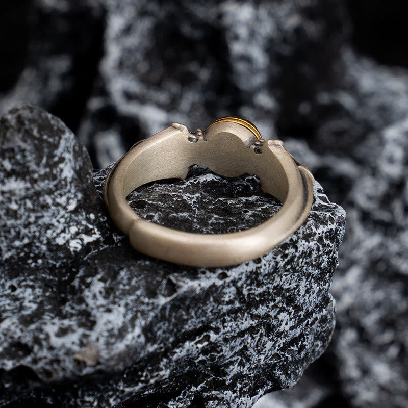 Buddha Stones 925 Sterling Silver Manjusri Mantra Om Mani Padme Hum Peace Adjustable Ring - image 3