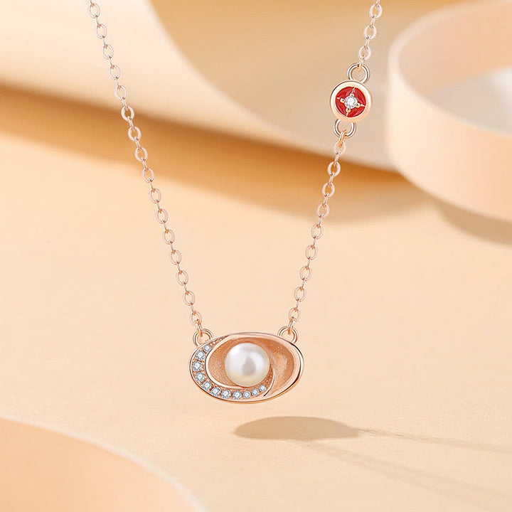 Buddha Stones 925 Sterling Silver Pearl Ingots Copper Coins Healing Necklace Pendant Red Rope Bracelet Set - Necklace - image 2