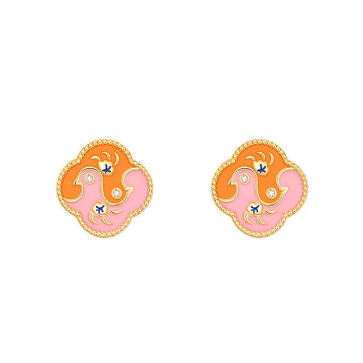 Buddha Stones 18K Gold Plated Copper Two Birds Zircon Healing Necklace Pendant Bracelet Earrings Set - image 16