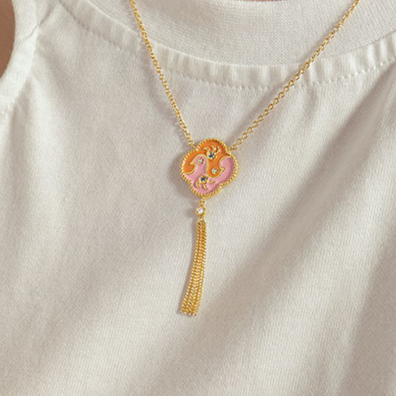 Buddha Stones 18K Gold Plated Copper Two Birds Zircon Healing Necklace Pendant Bracelet Earrings Set - image 7