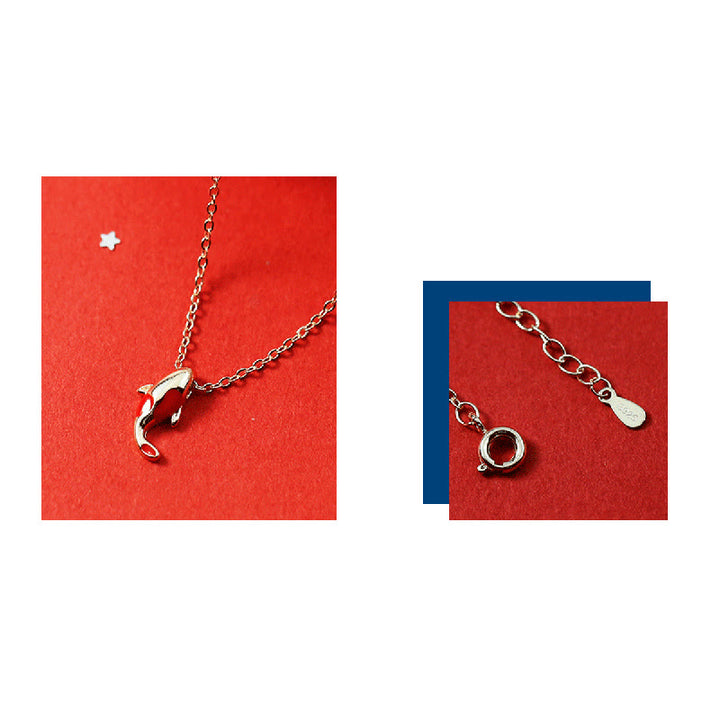 Buddha Stones Copper Koi Fish Wealth Necklace Pendant Red Rope Bracelet Earrings Set - image 13