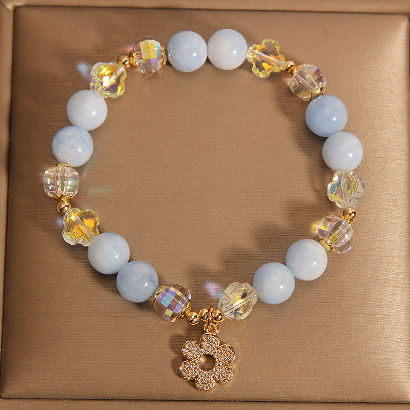 Buddha Stones Natural Aquamarine Flower Healing Crystal Bracelet - image 3