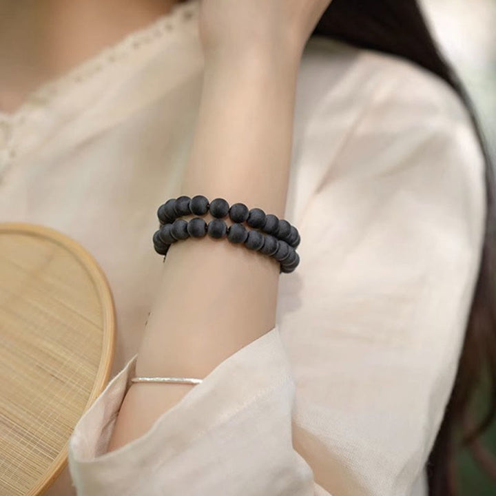 Buddha Stones Tibetan Double Layer Cypress Bodhi Lotus Healing Bracelet - image 5