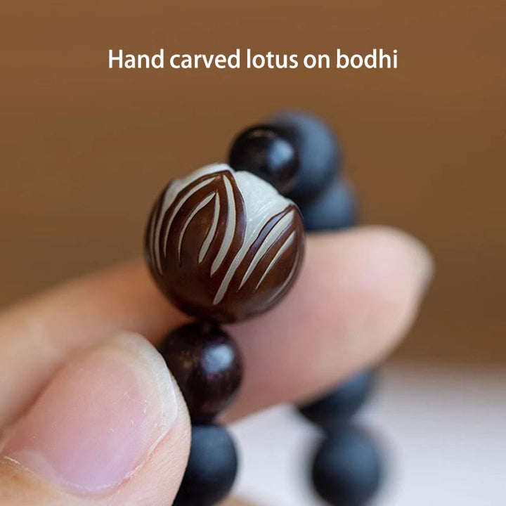 Buddha Stones Tibetan Double Layer Cypress Bodhi Lotus Healing Bracelet - image 3