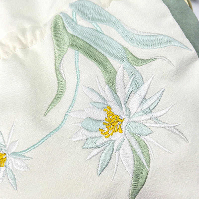 Buddha Stones Embroidered Butterfly Lotus Magnolia Cotton Linen Tote Crossbody Bag Shoulder Bag Handbag - image 16