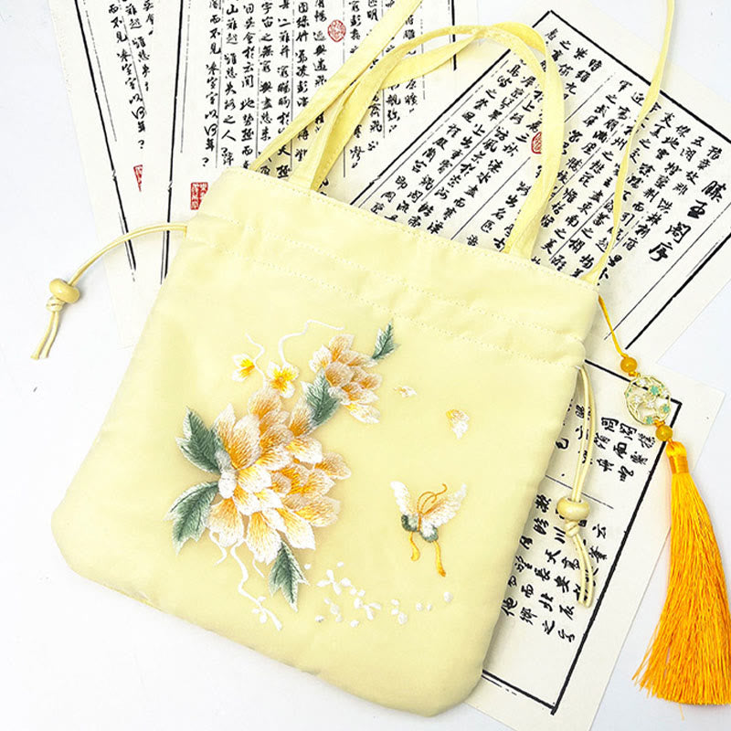 Buddha Stones Lotus Peony Epiphyllum Phoenix Suzhou Embroidery Cotton Linen Tote Crossbody Bag Shoulder Bag Handbag - image 18