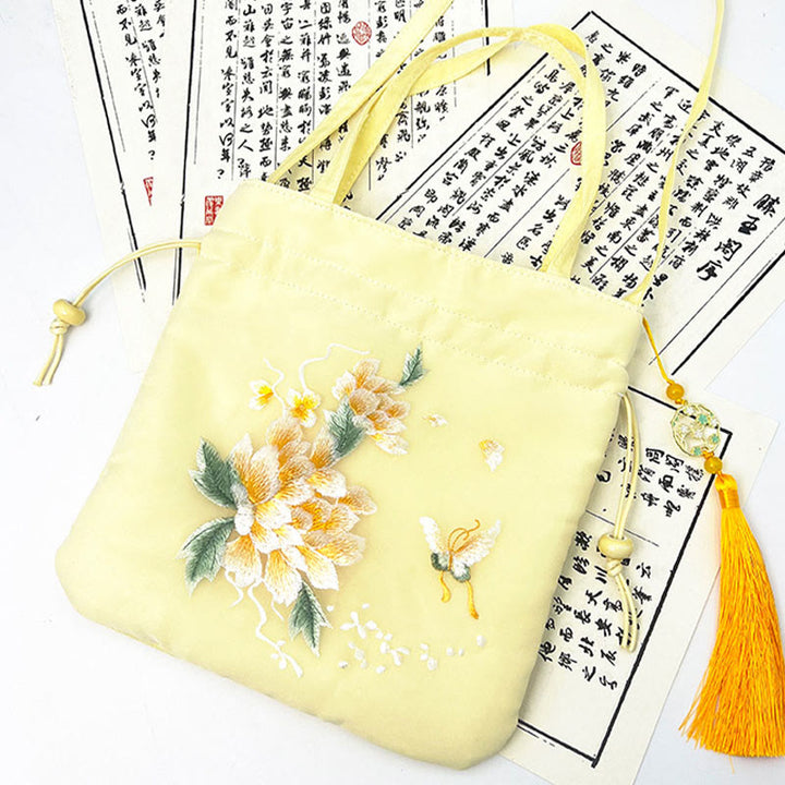 Buddha Stones Lotus Peony Epiphyllum Phoenix Suzhou Embroidery Cotton Linen Tote Crossbody Bag Shoulder Bag Handbag - image 18