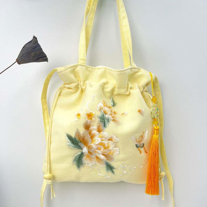 Buddha Stones Lotus Peony Epiphyllum Phoenix Suzhou Embroidery Cotton Linen Tote Crossbody Bag Shoulder Bag Handbag - image 19