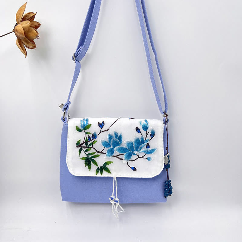 Buddha Stones Embroidered Camellia Epiphyllum Gardenia Sakura Flowers Crossbody Bag Shoulder Bag Cellphone Bag - image 46