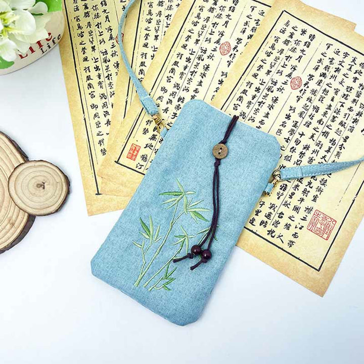 Buddha Stones Small Embroidered Flowers Crossbody Bag Shoulder Bag Cellphone Bag 11*20cm - image 27