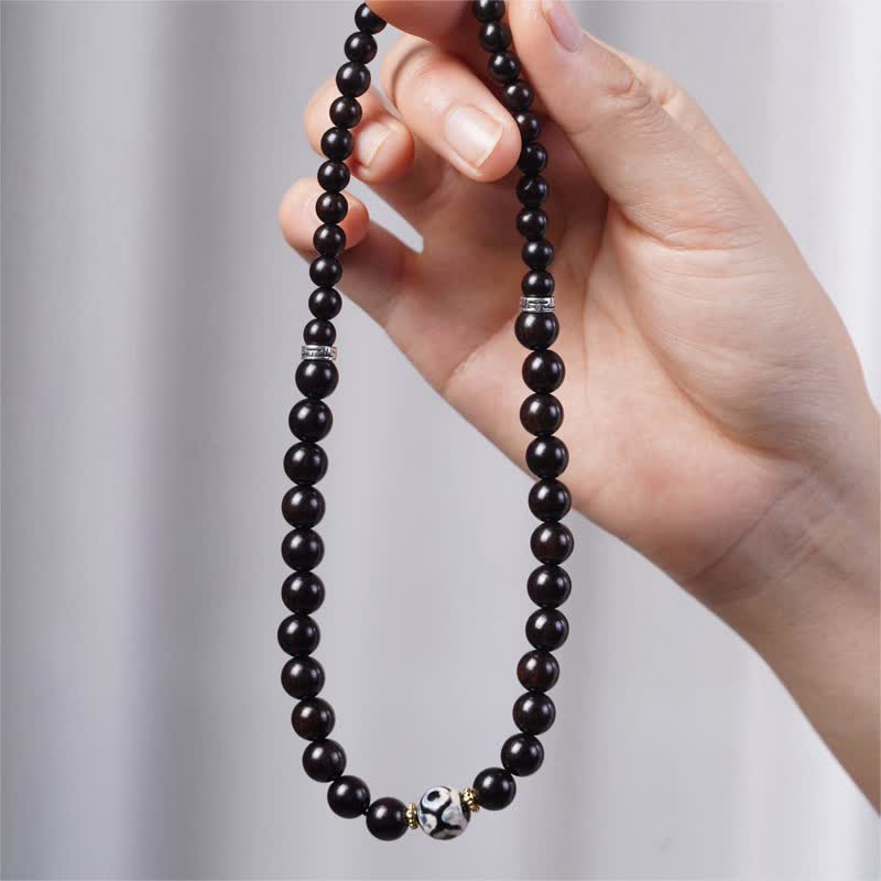 Buddha Stones Tibet Ebony Wood Dzi Bead Balance Double Wrap Bracelet - image 4