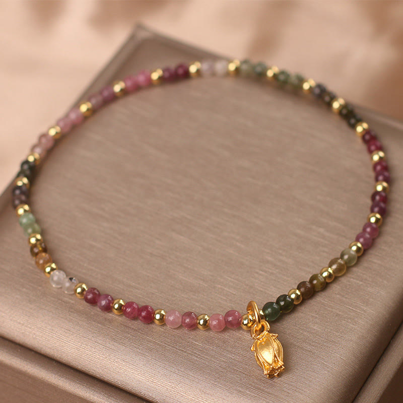 Buddha Stones Colorful Tourmaline Flowers Positive Bracelet - image 7