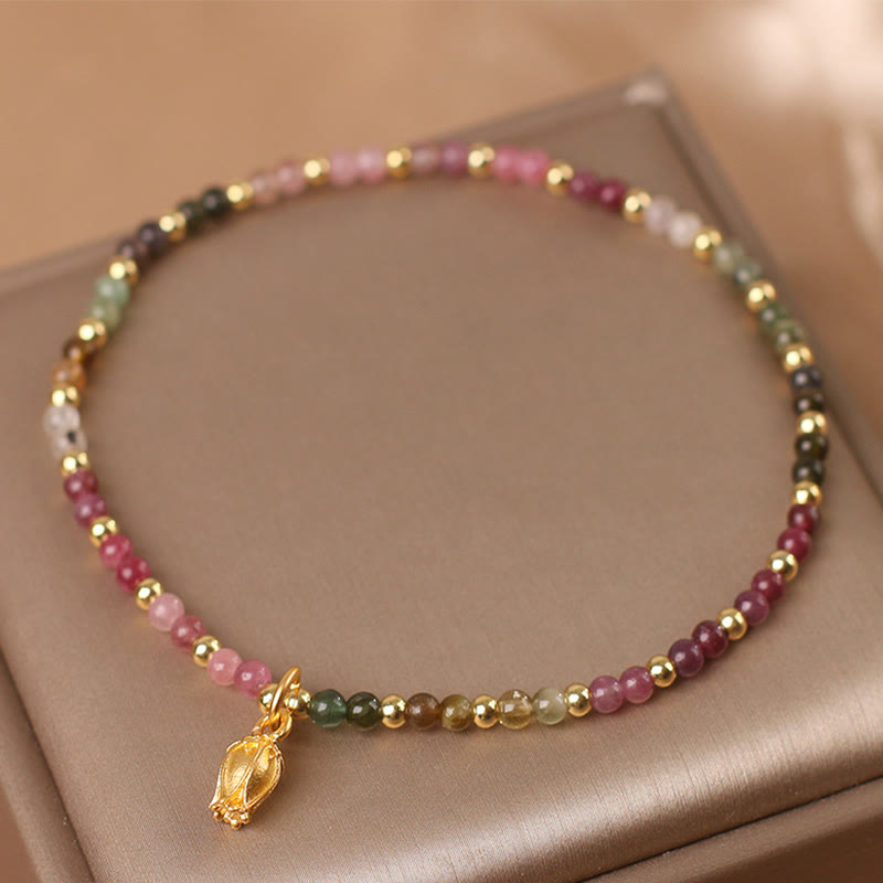 Buddha Stones Colorful Tourmaline Flowers Positive Bracelet - image 8