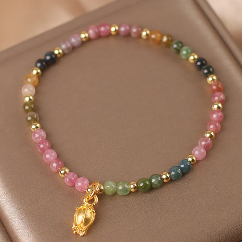 Buddha Stones Colorful Tourmaline Flowers Positive Bracelet - image 2
