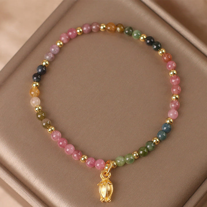 Buddha Stones Colorful Tourmaline Flowers Positive Bracelet - image 6