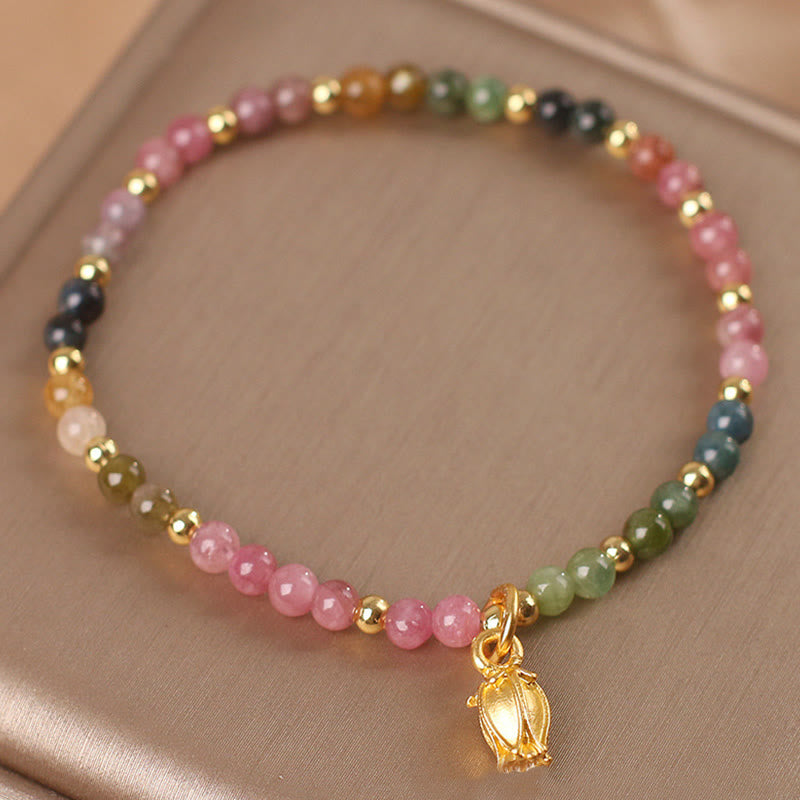 Buddha Stones Colorful Tourmaline Flowers Positive Bracelet - image 1
