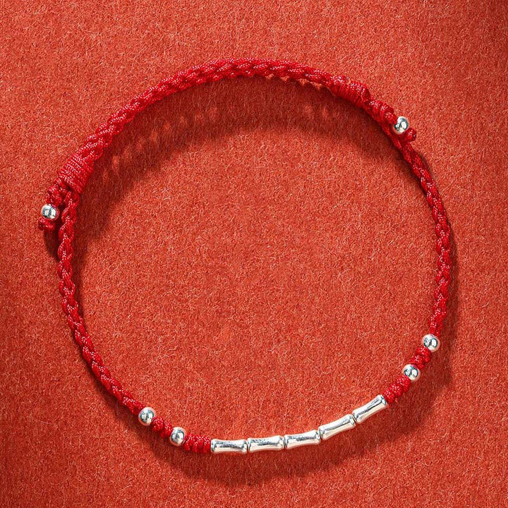 Buddha Stones Tibet Handmade Multicolored Bamboo Protection Braided String Bracelet - Red(Wrist Circumference 14-21cm) - image 11